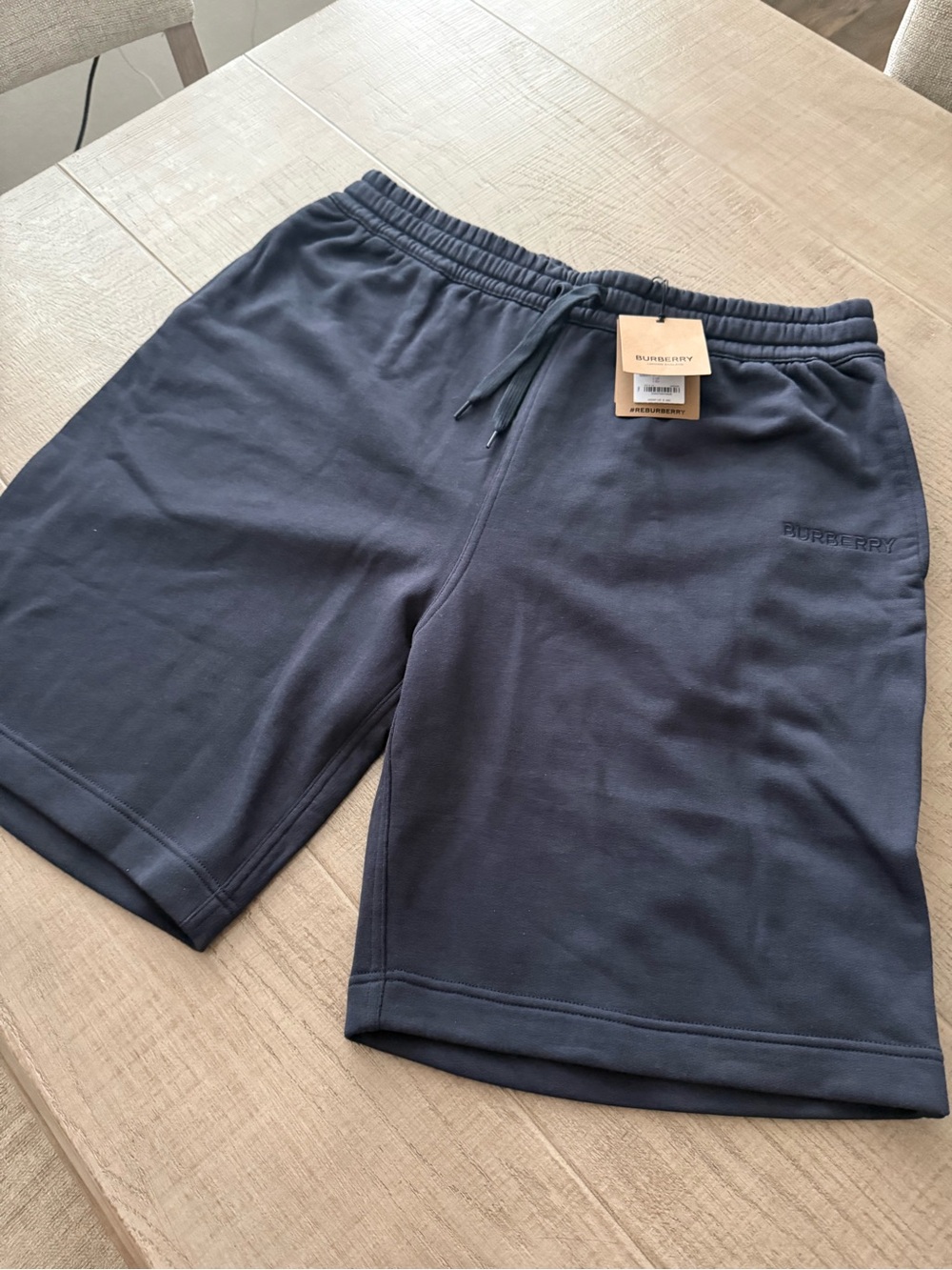 Brand new Authentic Burberry Men's Navy Drawstring Shorts size L